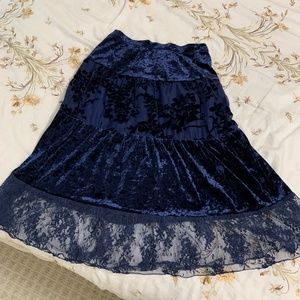 Girls blue Velour Skirt by Amy Byer